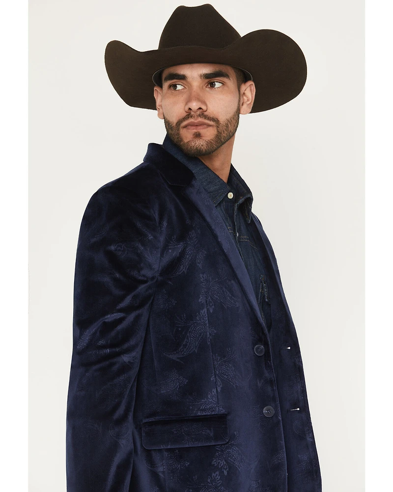 Rock & Roll Denim Men's Paisley Velvet Modern Fit Sportcoat