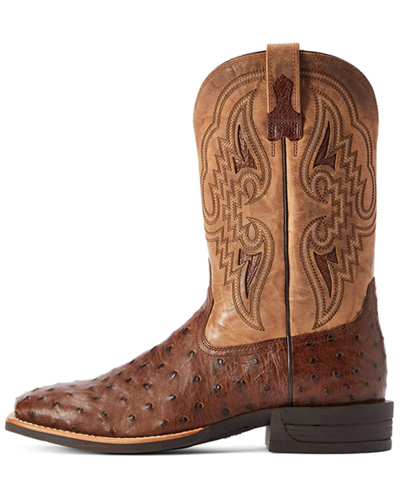 Ariat Men's Dagger Full-Quill Ostrich Exotic Western Boots - Broad Square Toe