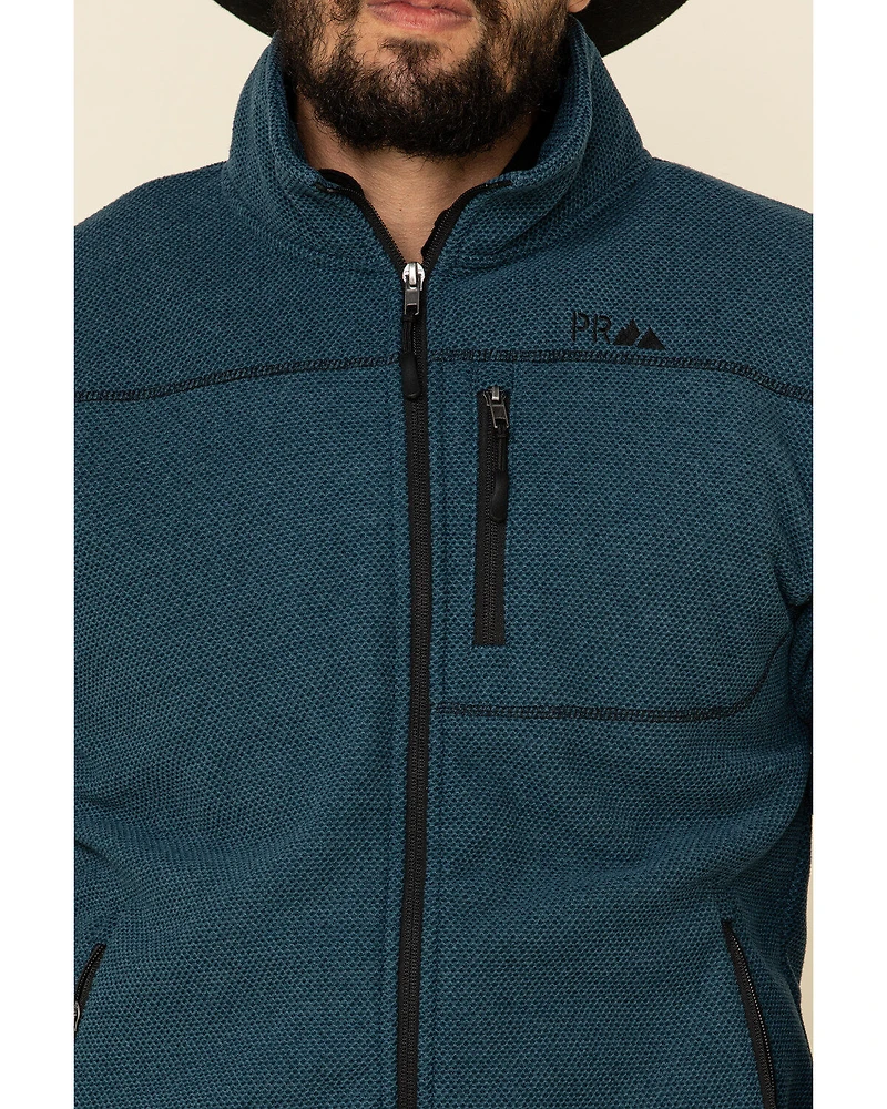 Powder River Outfitters Men's Teal Waffle Melange Knit Zip-Front Jacket
