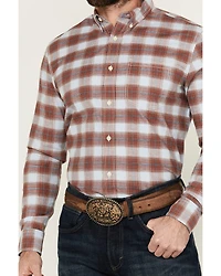Cody James Men's Rush Plaid Print Long Sleeve Button-Down Stretch Western Shirt - Big