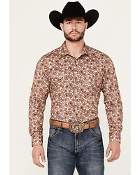 Rock & Roll Denim Men's Paisley Print Stretch Long Sleeve Snap Western Shirt