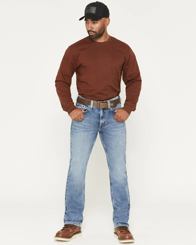 Cody James Men's FR Clover Leaf Wash Slim Straight Stretch Denim Jeans