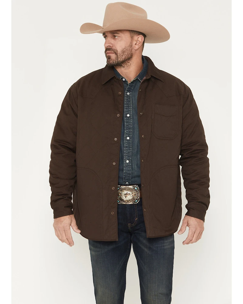 Cody James Men's Boone Quilted Flannel Lined Snap Shirt Jacket