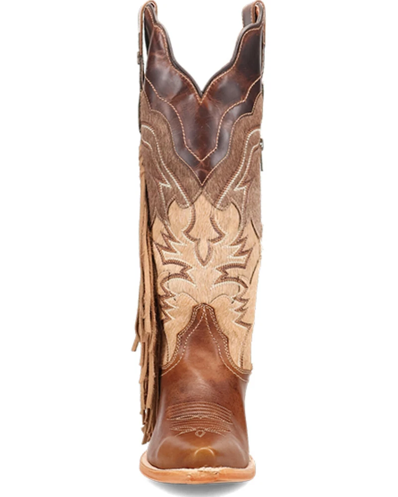Dan Post Women's Dayla Fringe Tall Western Boots - Snip Toe
