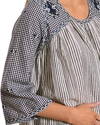 New Direction Sport Women's Embroidered Flare Sleeve Top