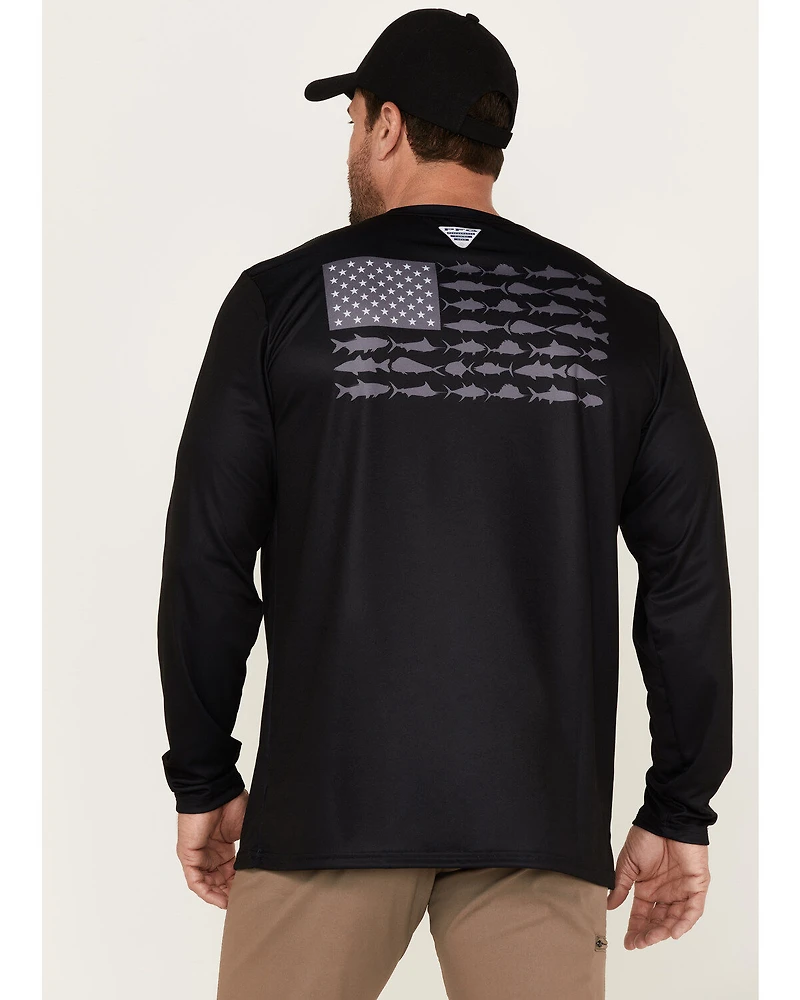 Columbia Men's PFG Terminal Tackle Flag Graphic Long Sleeve T-Shirt