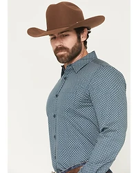 Cody James Men's Bourbon Geo Print Long Sleeve Button-Down Stretch Western Shirt