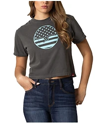 Kimes Ranch Women's American Bullseye Short Sleeve Cropped Graphic Tee