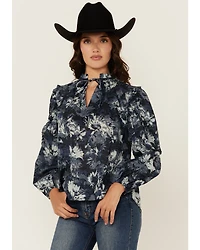 Revel Women's Floral Print 3/4 Sleeve Top