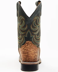 Smoky Mountain Boys' Jesse Bison Leather Print Boot - Square Toe