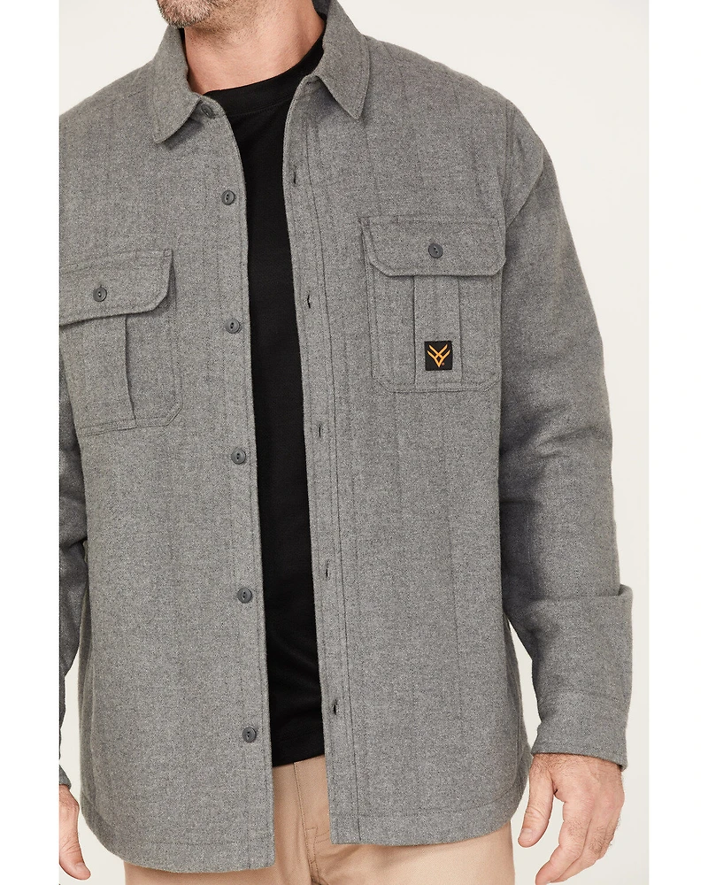 Hawx Men's Channel Quilted Flannel Button-Down Shirt Jacket - Big & Tall