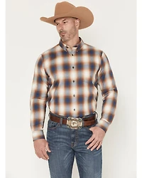 Cody James Men's Warner Plaid Print Long Sleeve Button-Down Stretch Western Shirt