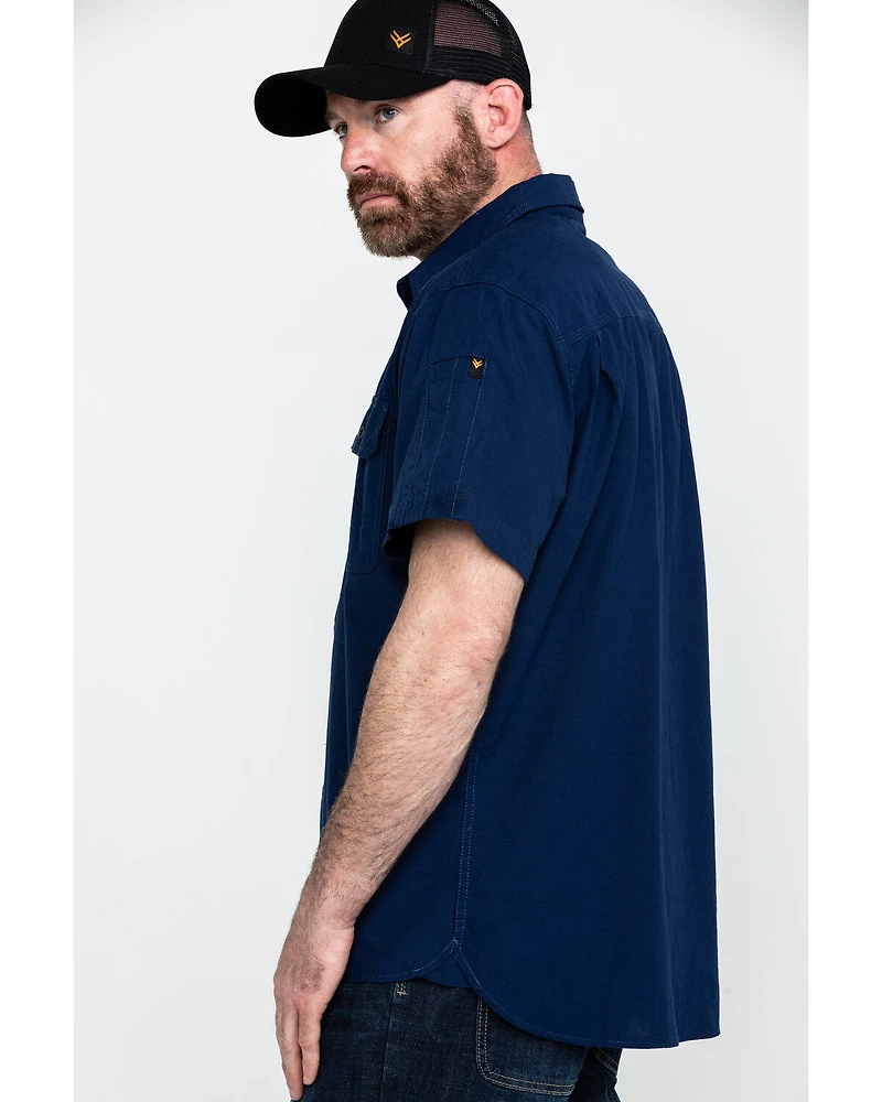 Hawx Men's Solid Yarn Dye Two Pocket Short Sleeve Work Shirt