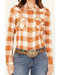 Wrangler Retro Women's Boot Barn Exclusive Plaid Print Long Sleeve Pearl Snap Flannel Shirt