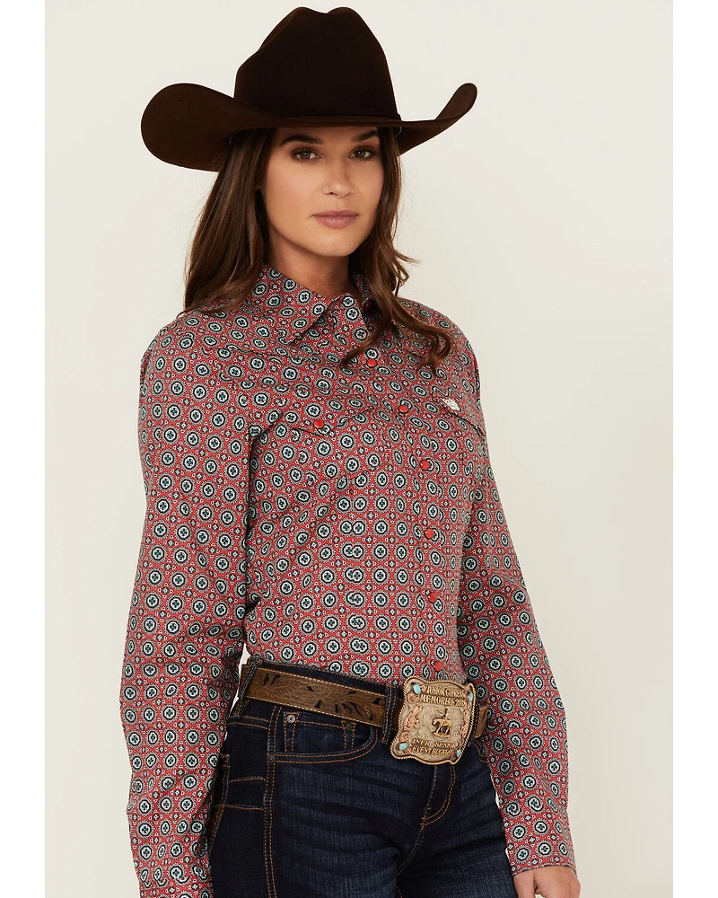 Cinch Women's Printed Long Sleeve Snap Western Shirt