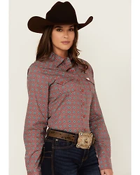 Cinch Women's Printed Long Sleeve Snap Western Shirt