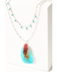 Shyanne Women's Silver Dakota Feather Jewelry Set - 2 Piece
