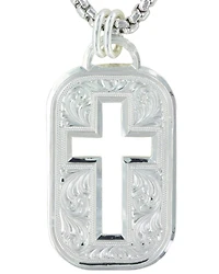 Montana Silversmiths Men's Western Lace Cross Token Necklace