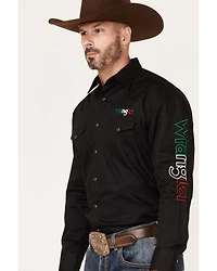 Wrangler Men's Mexico Logo Snap Western Shirt
