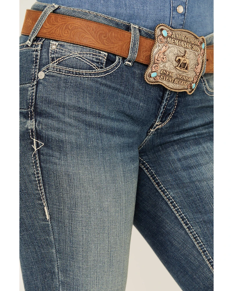 Ariat Women's Medium Wash Mid Rise Michela Straight Stretch Jeans