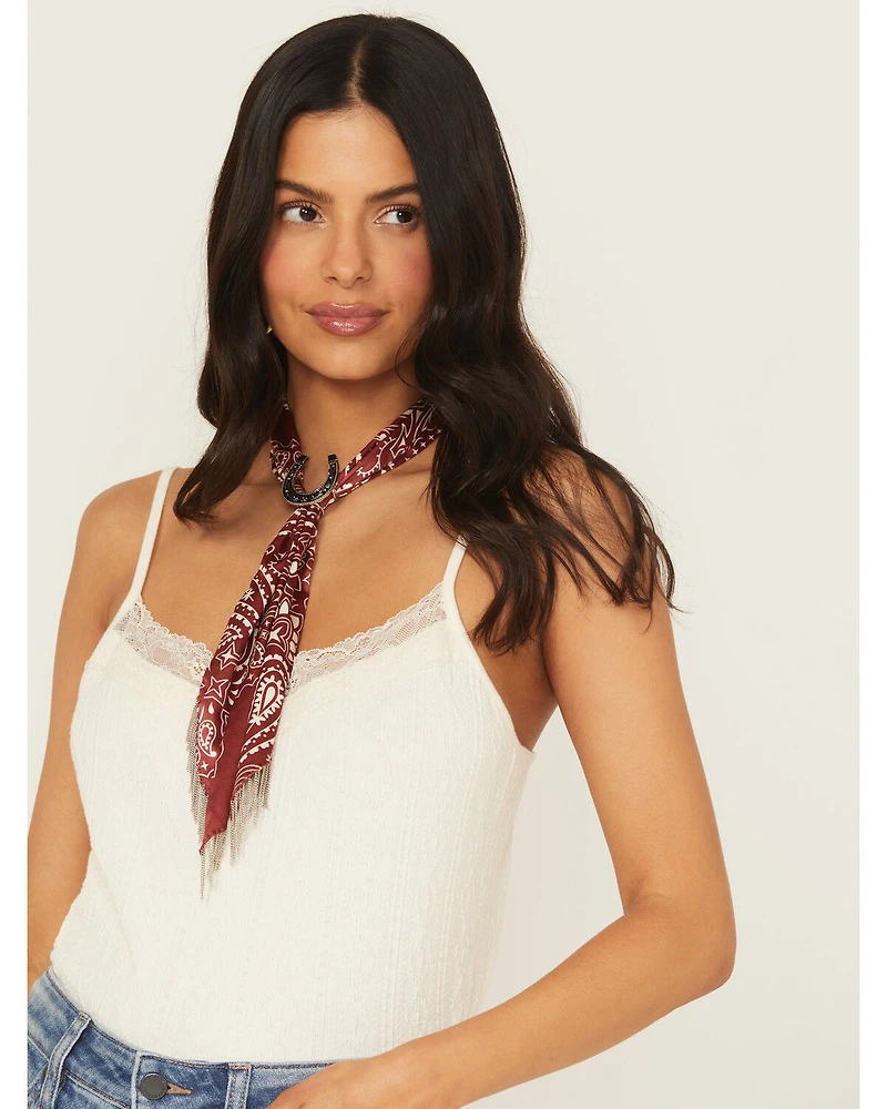 Idyllwind Women's Amelia Chain Fringe Bandana Necklace