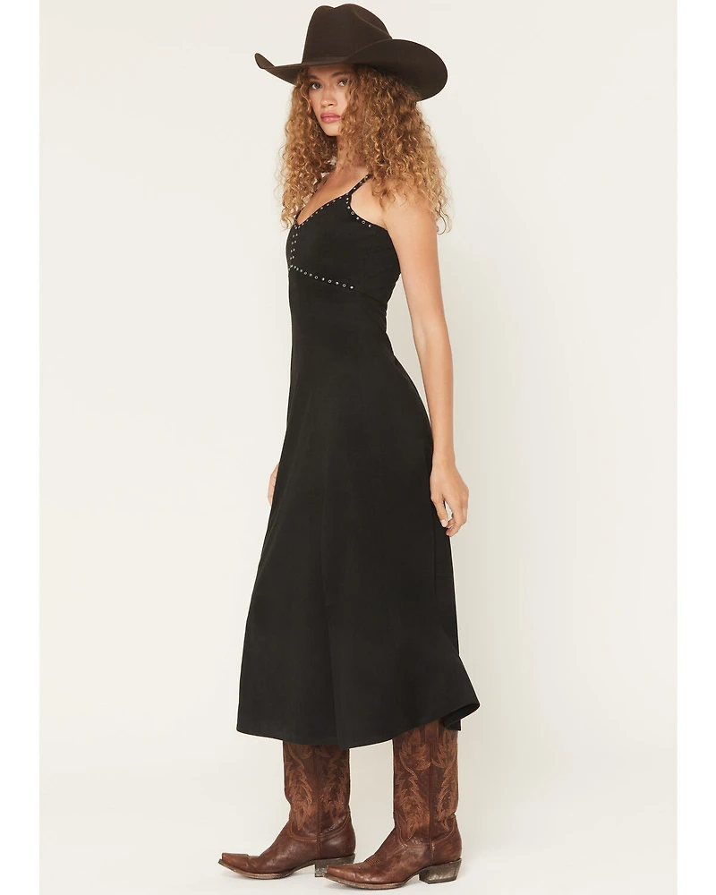 Idyllwind Women's Gina Studded Faux Suede Sleeveless Midi Dress