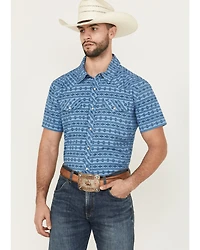 Panhandle Men's Southwestern Print Short Sleeve Snap Performance Western Shirt