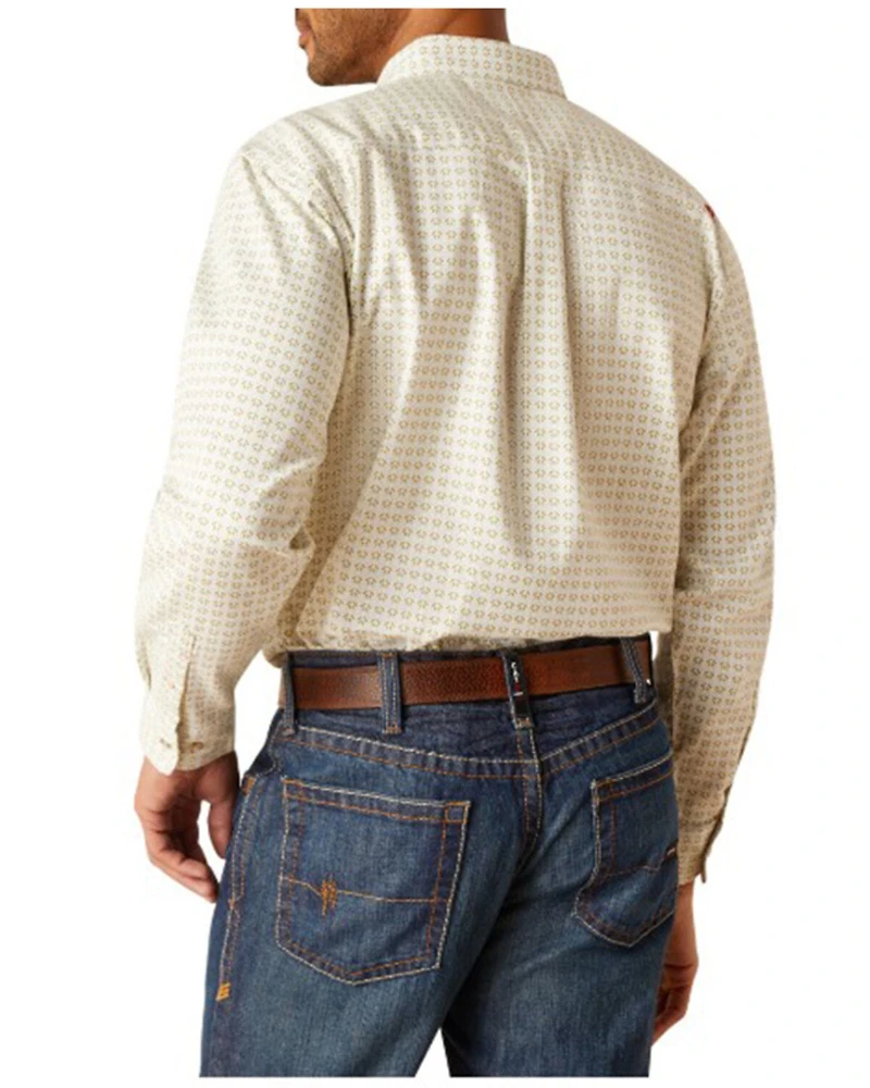 Ariat Men's FR Gosling Geo Print DuraStretch Long Sleeve Button-Down Work Shirt