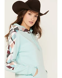 Hooey Women's Southwestern Print Contrast Canyon Hoodie