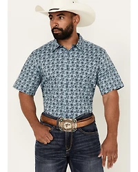 Cody James Men's Sunny Day Floral Medallion Print Short Sleeve Button-Down Stretch Western Shirt