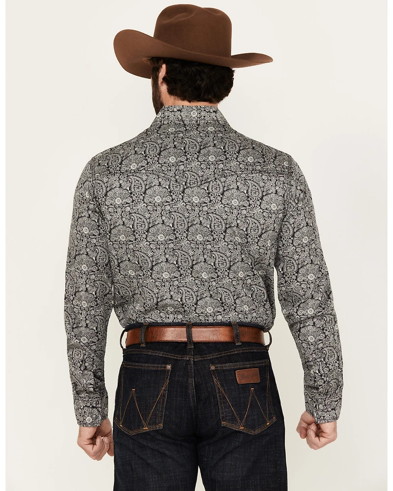 Wrangler Retro Men's Paisley Print Long Sleeve Snap Western Shirt