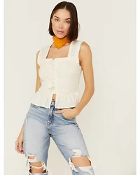 Shyanne Women's Eyelet Smocked Corset Tank