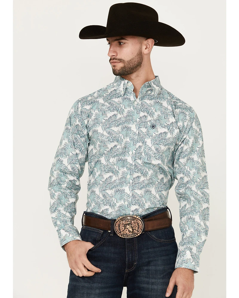 Ariat Men's Emanuel Palm Leaf Print Long Sleeve Button-Down Western Shirt