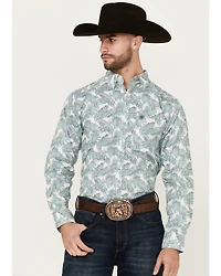 Ariat Men's Emanuel Palm Leaf Print Long Sleeve Button-Down Western Shirt