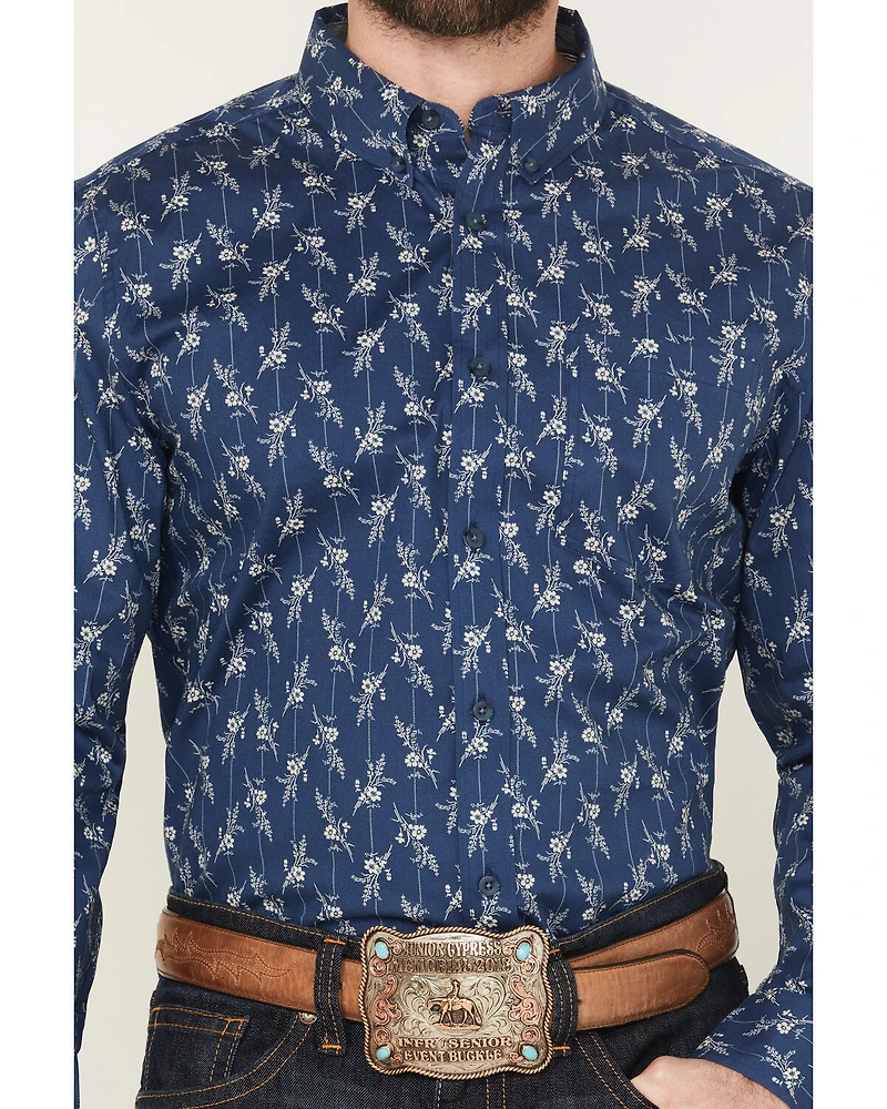 Cody James Men's Gila Grove Floral Striped Long Sleeve Button-Down Stretch Western Shirt