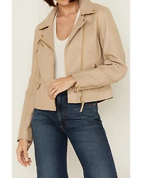 Mauritius Leather Women's Christy Star Zip-Front Moto Jacket