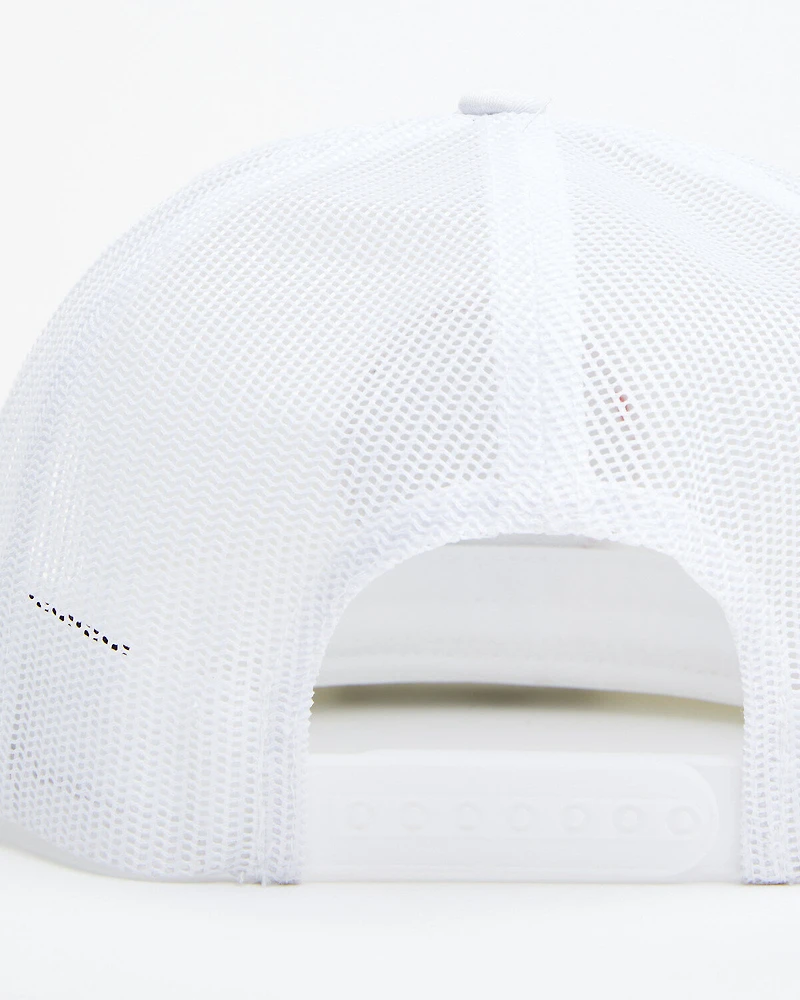 Lazy J Ranch Men's Solid White Tejas Americas Patch Mesh-Back Ball Cap