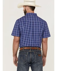 RANK 45® Men's Charge Small Plaid Print Button-Down Western Shirt