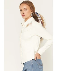 Idyllwind Women's Randy Embroidered Faux Suede Long Sleeve Snap Western Shirt