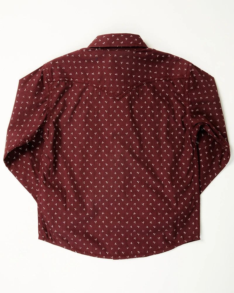 Cody James Toddler Boys' Williams Geo Print Long Sleeve Snap Western Shirt
