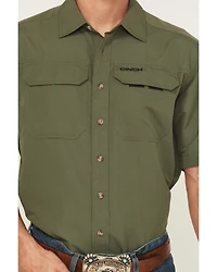 Cinch Men's Solid Short Sleeve Button-Down Performance Stretch Western Shirt