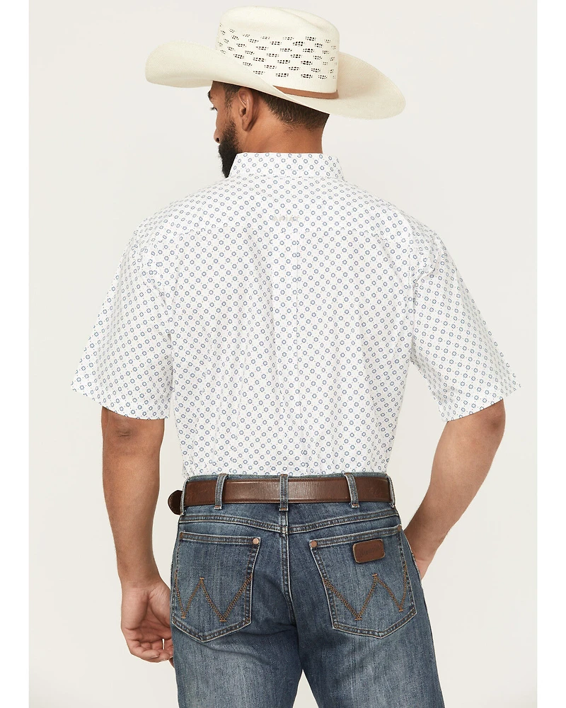 Ariat Men's Shawn Geo Print Short Sleeve Button-Down Western Shirt