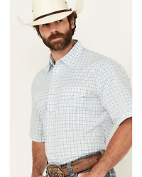 Wrangler Men's Plaid Print Short Sleeve Snap Western Shirt