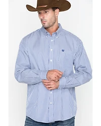 Cinch Men's Royal Blue Striped Western Shirt - Big & Tall