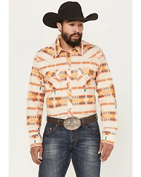Rock & Roll Denim Men's Southwestern Long Sleeve Snap Stretch Western Shirt