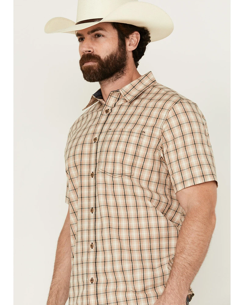 Cody James Men's Adios Plaid Print Short Sleeve Button-Down Western shirt