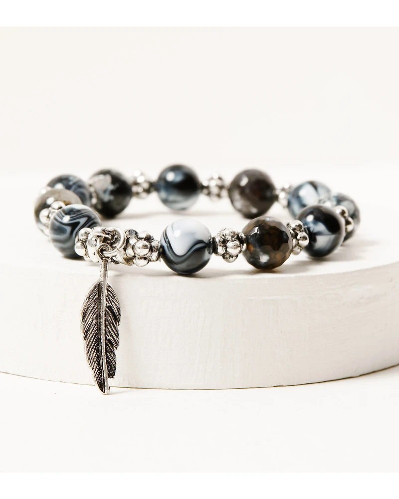 Shyanne Women's Silver Concho & Multicolored Beaded 4-piece Bracelet Set