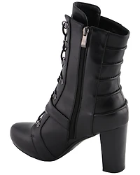 Milwaukee Leather Women's Block Heel Lace Front Boots - Round Toe