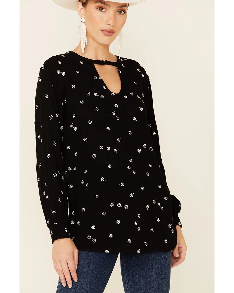 Shyanne Women's Floral Print Long Sleeve Peasant Tunic