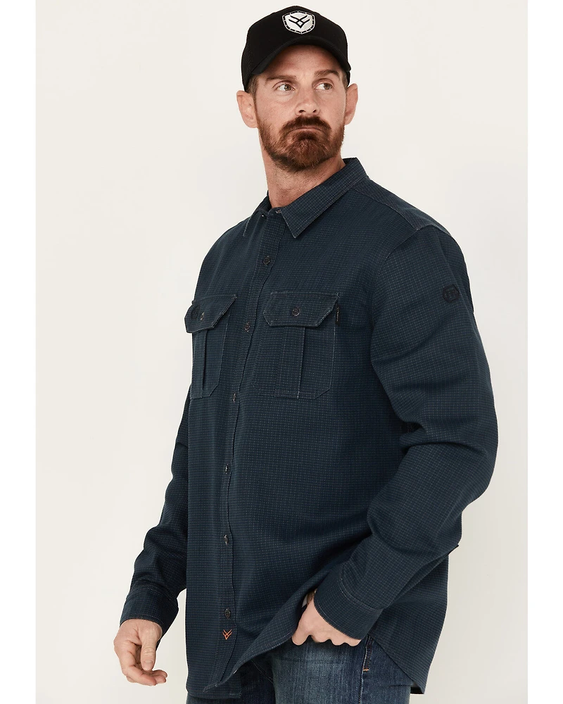 Hawx Men's FR Plaid Print Long Sleeve Button-Down Work Shirt